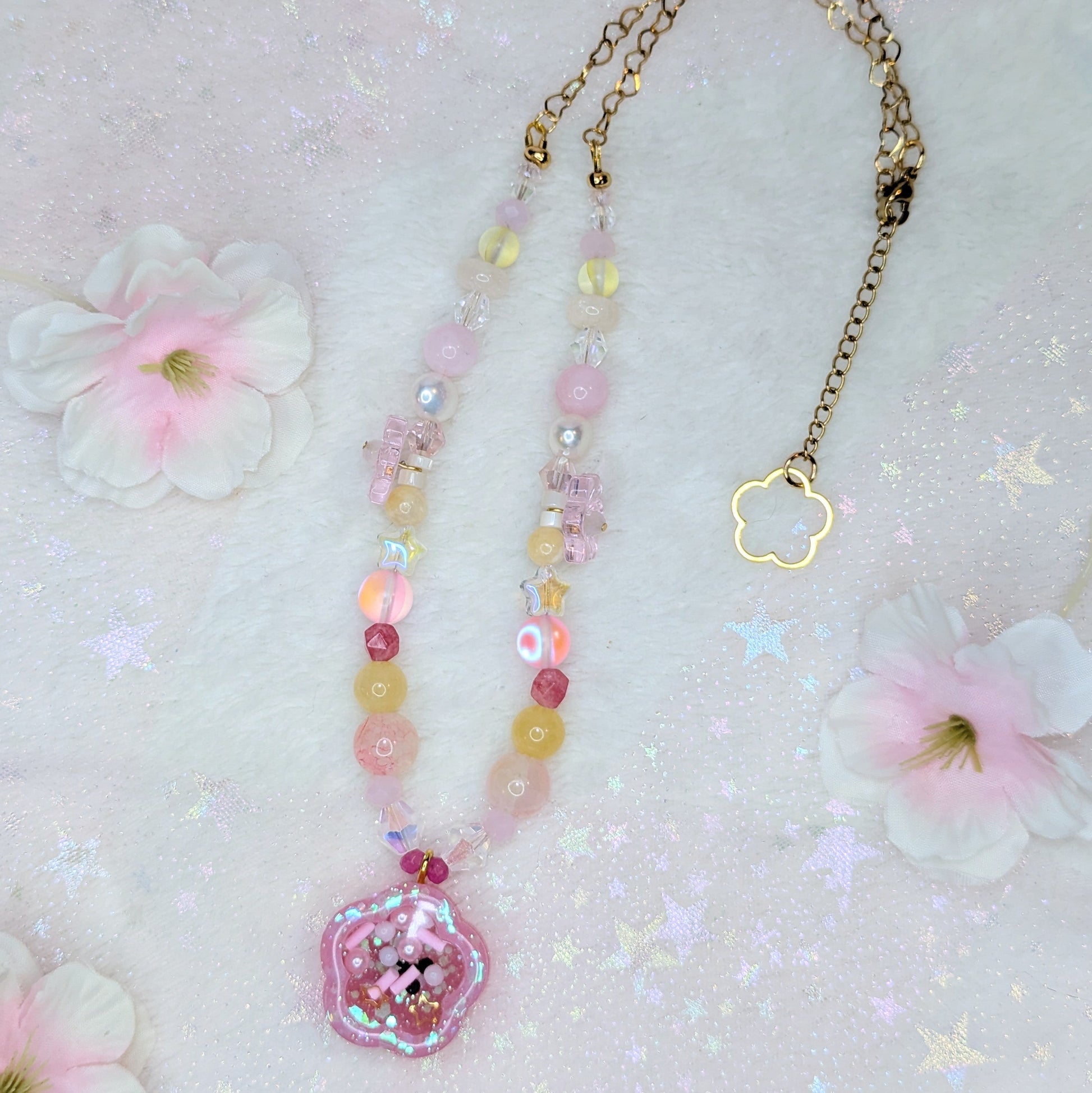 Collier Sakura Rose/Jaune Ma boutique