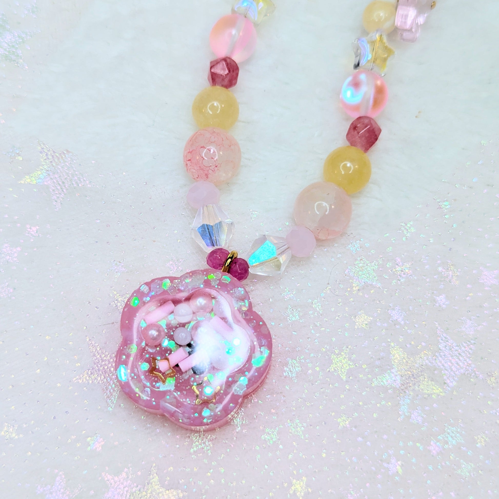 Collier Sakura Rose/Jaune Ma boutique