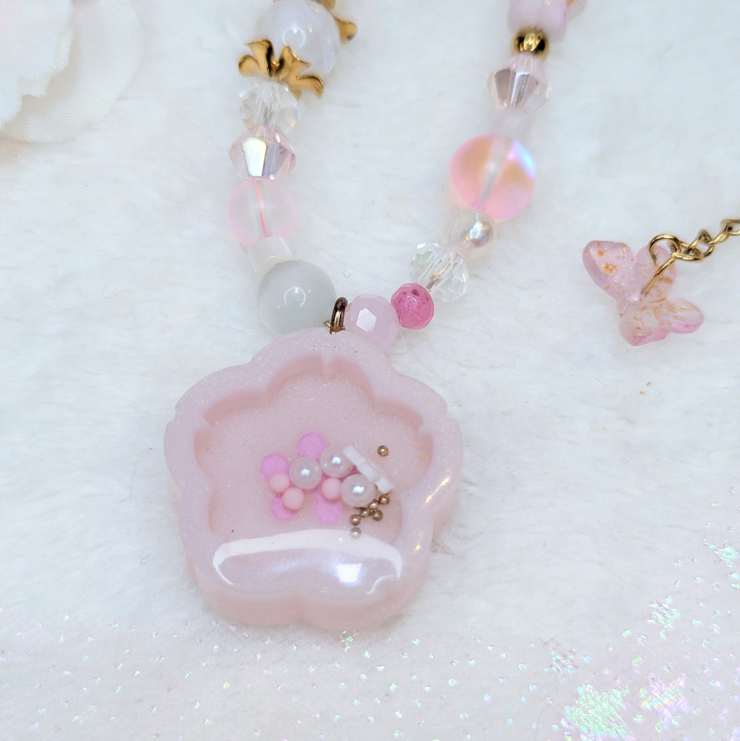 Collier Sakura Rose Clair Ma boutique