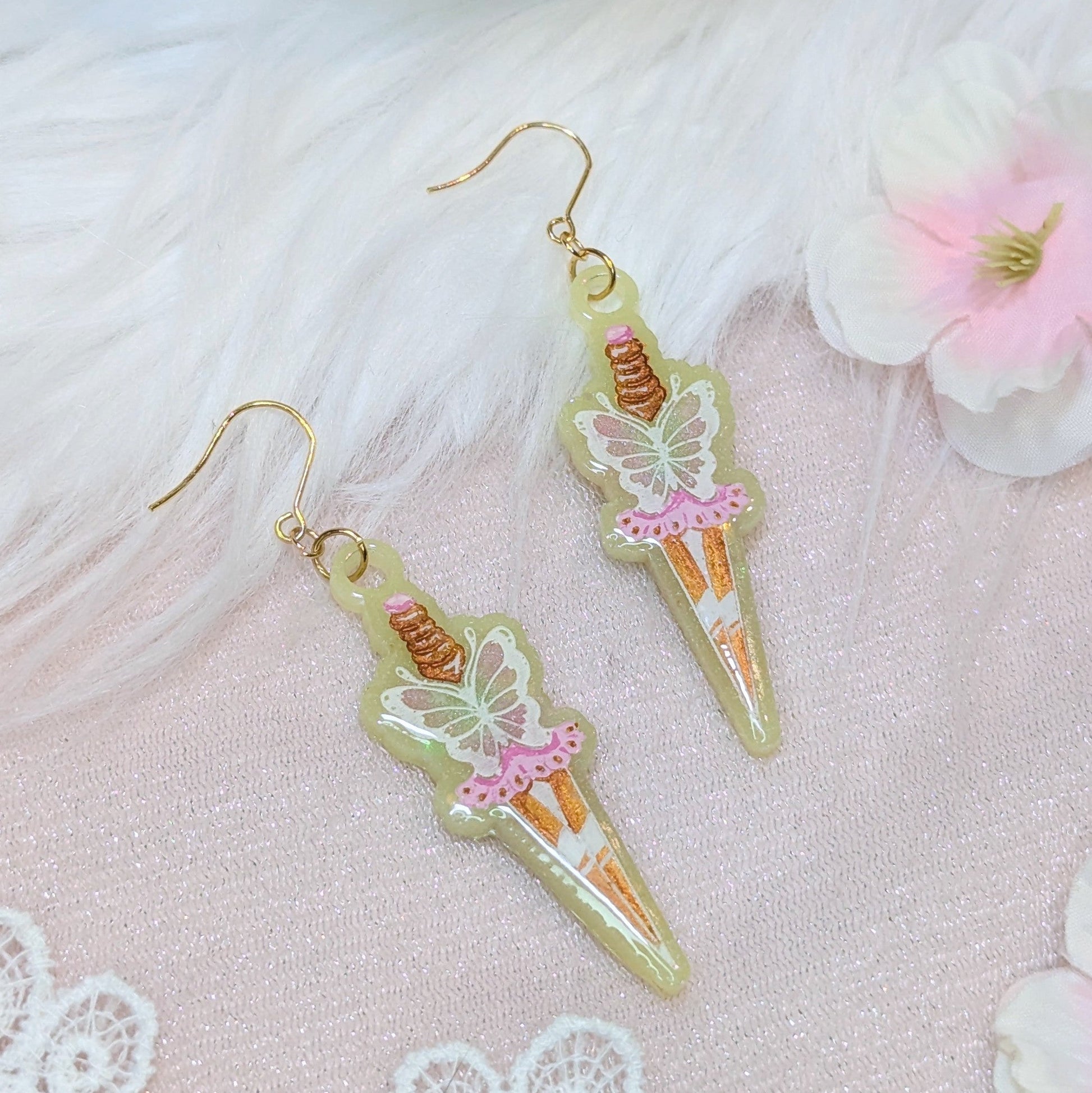 Boucles Dagues Papillons Lilie Doigts de Fée