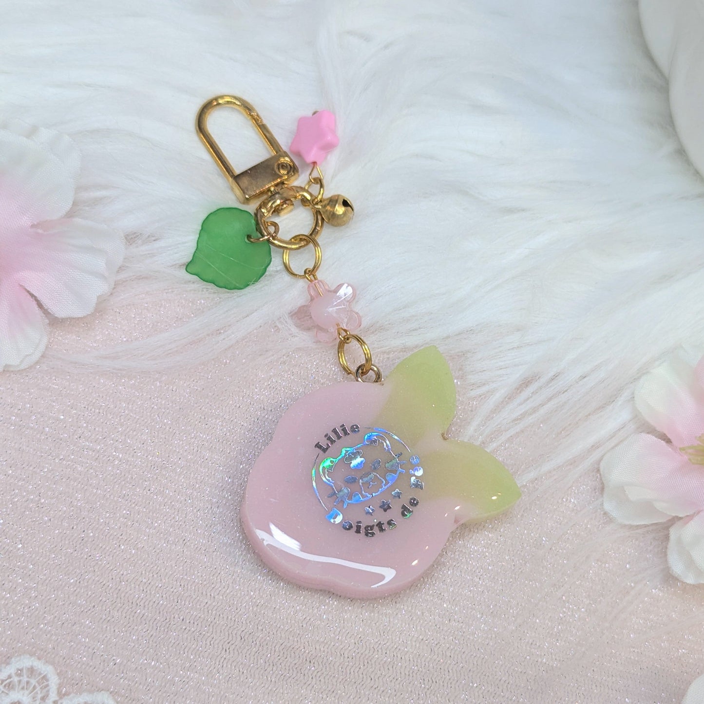Porte-clés Rose Lilie Doigts de Fée