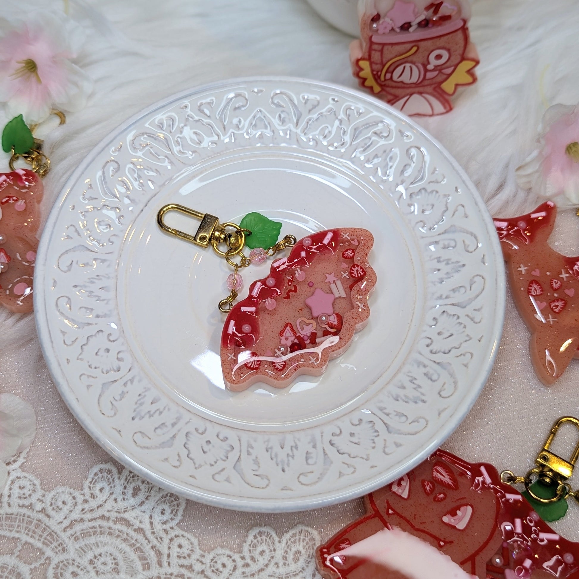 Porte-clés Cookies Fraise / Chauve-souris Lilie Doigts de Fée