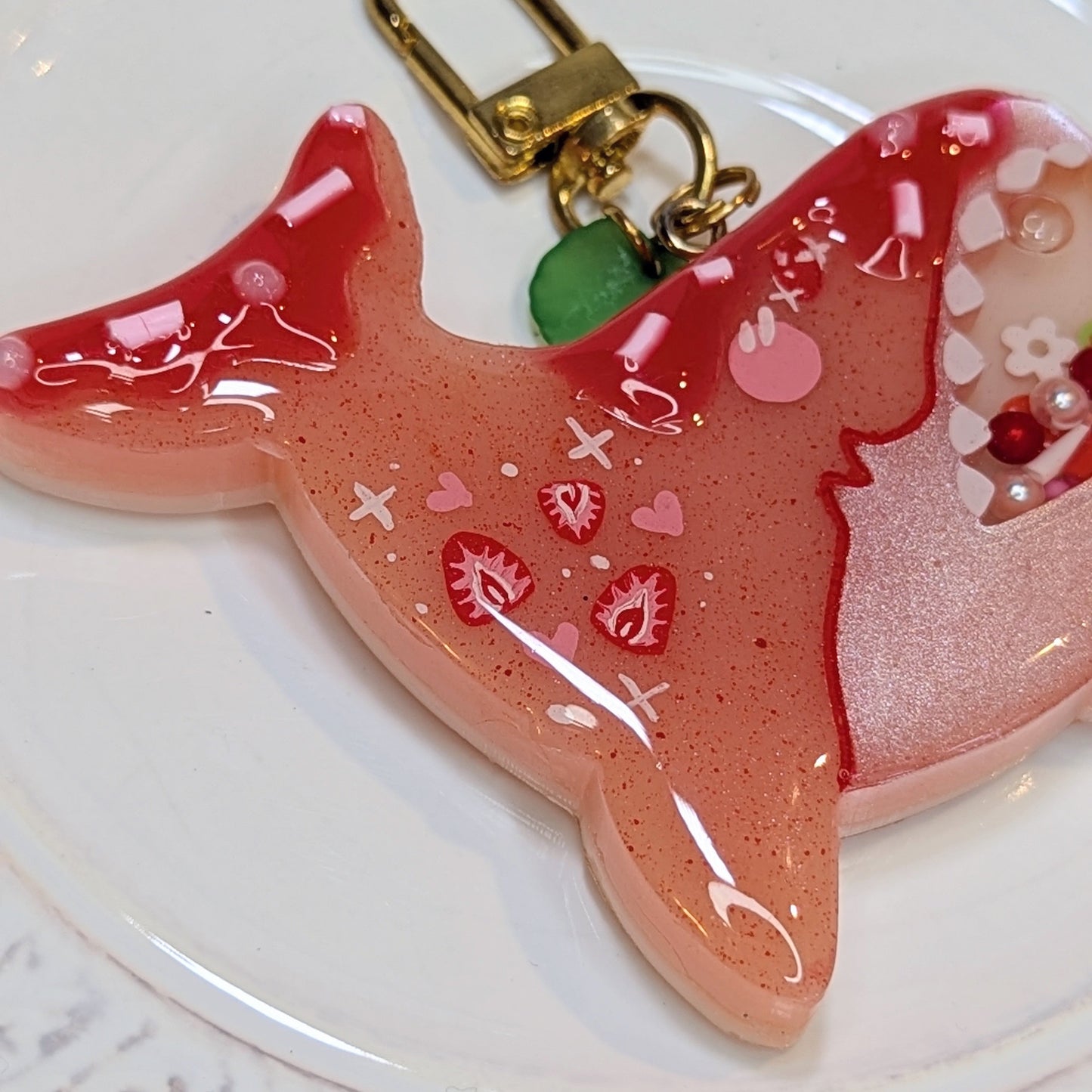 Porte-clés Cookies Fraise / Requin Lilie Doigts de Fée