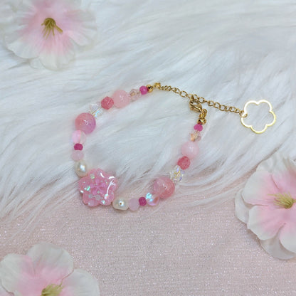 Bracelet Sakura Rose Foncé Lilie Doigts de Fée