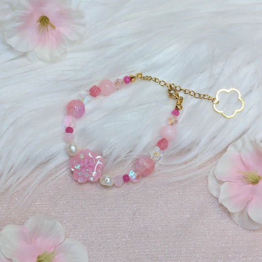 Bracelet Sakura Rose Foncé Lilie Doigts de Fée