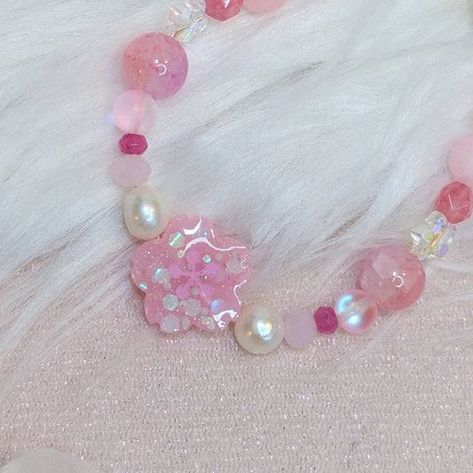 Bracelet Sakura Rose Foncé Lilie Doigts de Fée