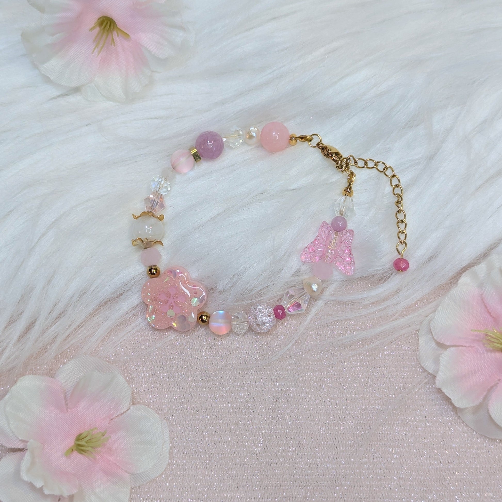Bracelet Sakura Rose Claire Lilie Doigts de Fée