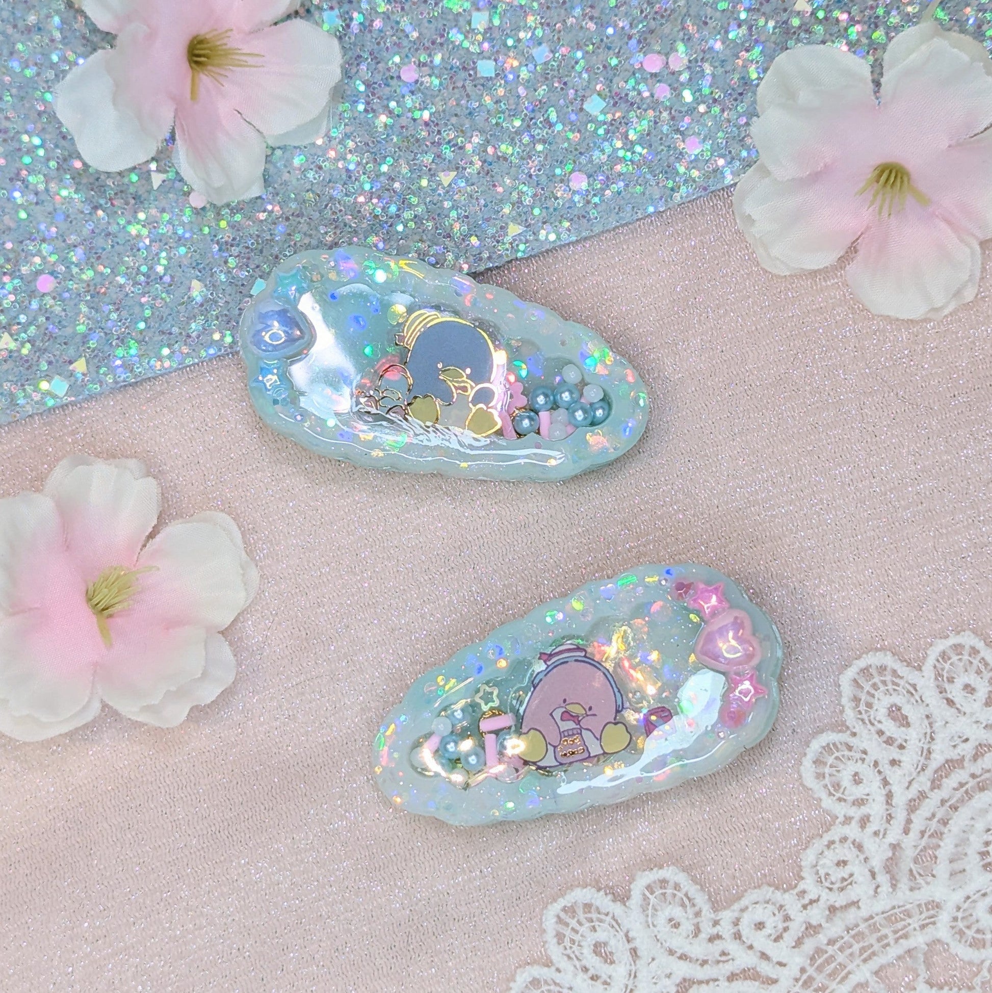 Barrettes Pingouin Lilie Doigts de Fée