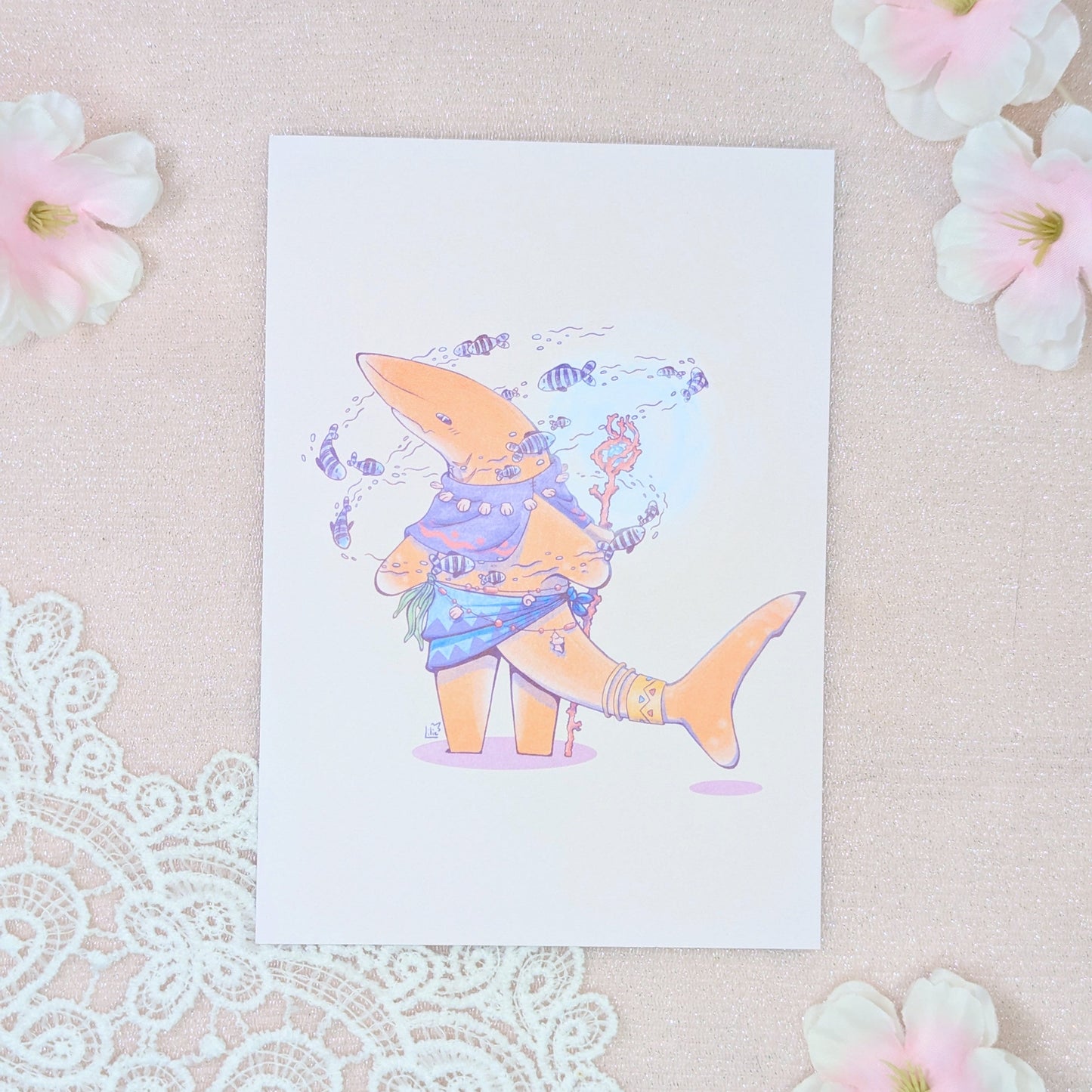 Print Requin Druide Lilie Doigts de Fée