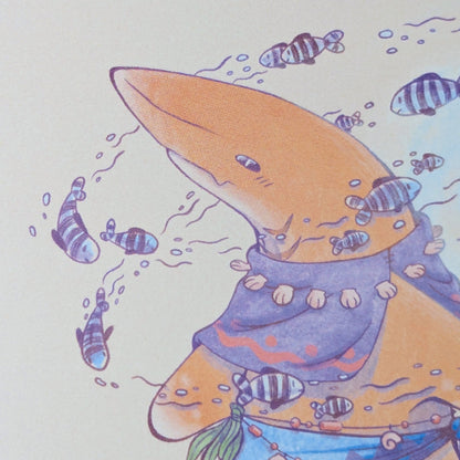 Print Requin Druide Lilie Doigts de Fée
